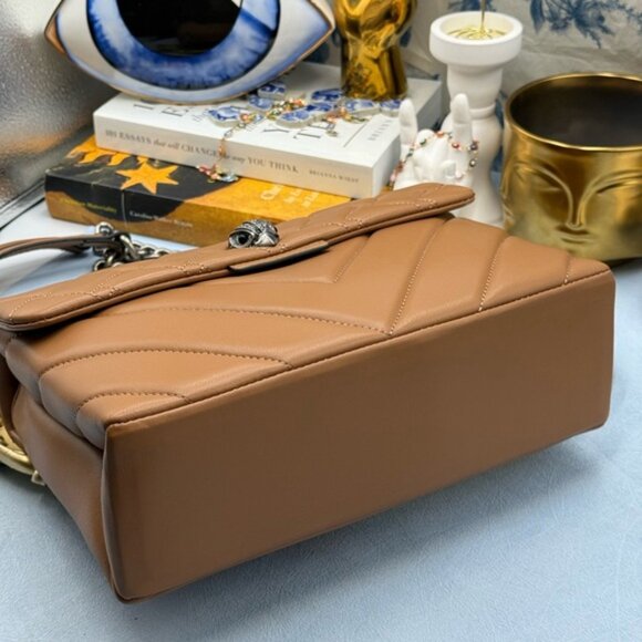 🆕 KURT GEIGER LONDON 🧿 NWOT Leather Kensington Shoulder Bag, Camel Brown - Picture 8 of 16